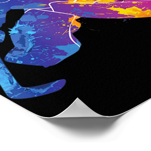 Ice Hockey Goalie Netgedaalkeeper Poster (Hoek)