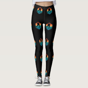 Ice Hockey Goalie Player Retro Leggings