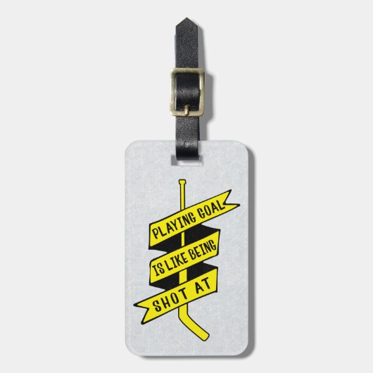 Ice Hockey Goalie Quote Bagagelabel Sjabloon (Voorkant verticaal)