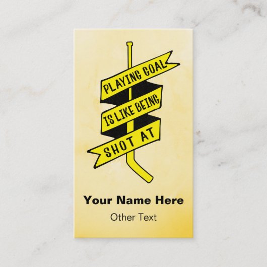 Ice Hockey Goalie Quote Visitekaartjes Sjabloon (Voorkant)