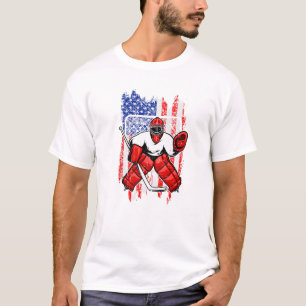 Ice Hockey Goalie T-shirt VS Amerikaanse vlag Go