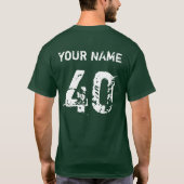Ice Hockey Goalie Text T-Shirt, Name & Number T-shirt (Achterkant)