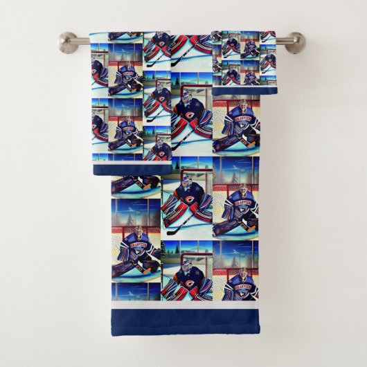 Ice Hockey Goalie Theme Bad Handdoek (Insitu)