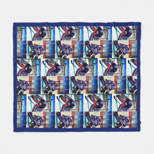 Ice Hockey Goalie Theme Fleece Blanket (Voorkant (Horizontaal))