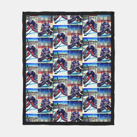 Ice Hockey Goalie Theme Fleece Blanket Deken (Voorkant)