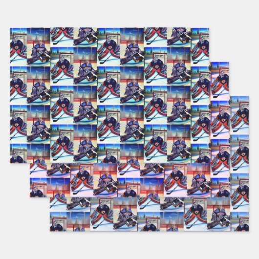 Ice Hockey Goalie Theme Inpakpapier Vel (Set)