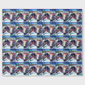 Ice Hockey Goalie Theme Wrapping Paper Cadeaupapier (Vlak)