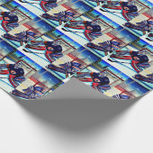 Ice Hockey Goalie Theme Wrapping Paper Cadeaupapier (Hoek)