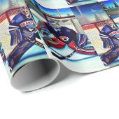 Ice Hockey Goalie Theme Wrapping Paper Cadeaupapier (Rol Hoek)