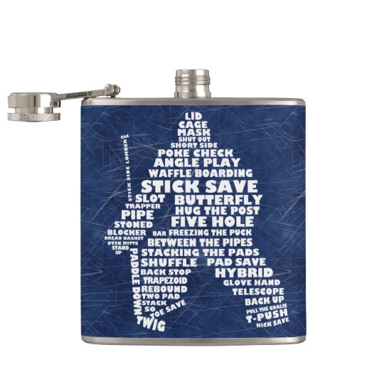 Ice Hockey Goalie Typography Hip Flask Heupfles (Geopend)
