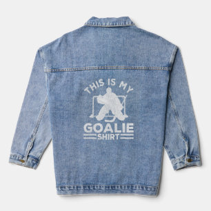 Ice Hockey Goalie Voor Jongens Hockey Speler Stick Denim Jacket