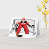 Ice Hockey Goalie Wenskaarten Kaart (Gele Bloem)