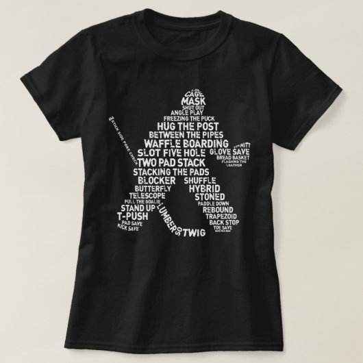 Ice Hockey Goalie Word Art Essential T Shirt (Design voorkant)