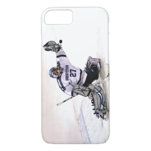 Ice Hockey Goalkeeper met Jouw naam tekening iPhone 8/7 Hoesje