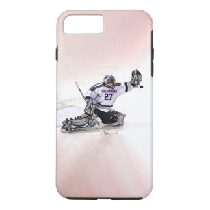 Ice Hockey Goalkeeper met Jouw naam tekening iPhone 8/7 Plus Hoesje