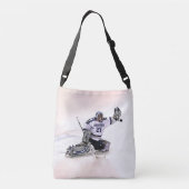 Ice Hockey Goalkeeper met Jouw naam tekening Crossbody Tas (Achterkant)