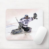 Ice Hockey Goalkeeper met Jouw naam tekening Muismat (Met muis)