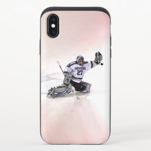 Ice Hockey Goalkeeper met Jouw naam tekening iPhone X Schuifbaar Hoesje