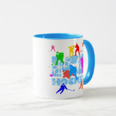 Ice Hockey grappig elegant Mok (Voorkant rechts)