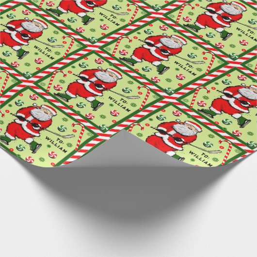Ice Hockey Holiday Gift Cadeaupapier (Hoek)