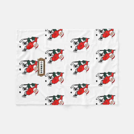 Ice Hockey Holiday Gift Fleece Deken (Voorkant (Horizontaal))