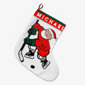 Ice Hockey Holiday Gift Grote Kerstsok (Voorkant (Hangend))