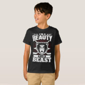 Ice Hockey IM A Beauty and a Beast Player Team T-shirt (Voorkant volledig)