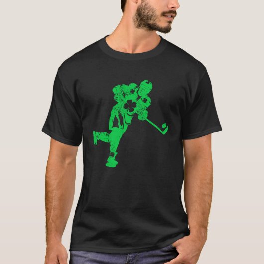Ice Hockey  Irish Kids Boys Men  St Patricks Day T-shirt (Voorkant)