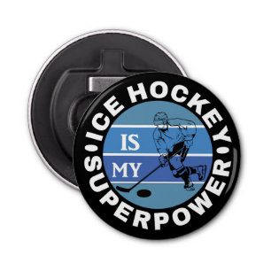 Ice Hockey is mijn Superpower Button Flesopener