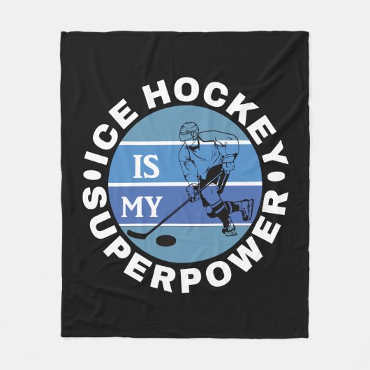 Ice Hockey is mijn Superpower Fleece Deken (Voorkant)