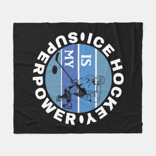 Ice Hockey is mijn Superpower Fleece Deken (Voorkant (Horizontaal))