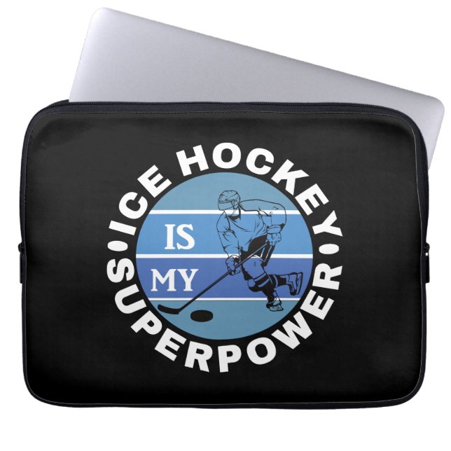 Ice Hockey is mijn Superpower Laptop Sleeve (Voorkant)