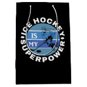 Ice Hockey is mijn Superpower Medium Cadeauzakje (Voorkant)