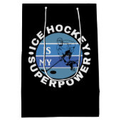 Ice Hockey is mijn Superpower Medium Cadeauzakje (Achterkant)