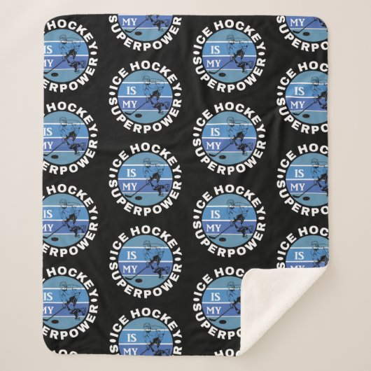 Ice Hockey is mijn Superpower Sherpa Deken (Voorkant)
