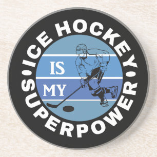 Ice Hockey is mijn Superpower Zandsteen Onderzetter