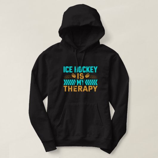 Ice Hockey is mijn therapie Hoodie (Design voorkant)