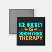Ice Hockey is mijn therapie Magneet (Voorkant / Achterkant)