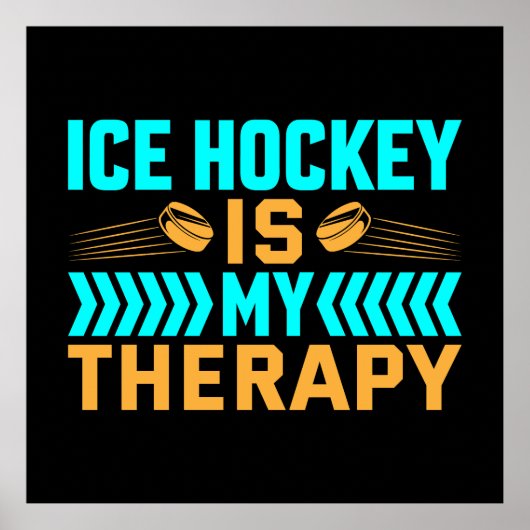 Ice Hockey is mijn therapie Poster (Voorkant)