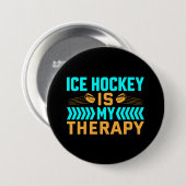 Ice Hockey is mijn therapie Ronde Button 7,6 Cm (Voorkant /achterkant)