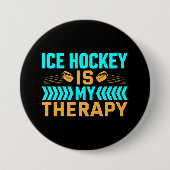 Ice Hockey is mijn therapie Ronde Button 7,6 Cm (Voorkant)