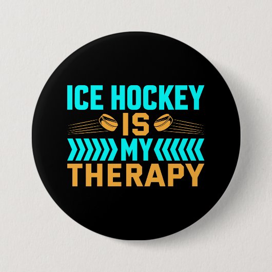 Ice Hockey is mijn therapie Ronde Button 7,6 Cm (Voorkant)
