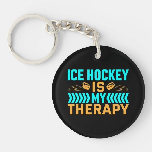 Ice Hockey is mijn therapie Sleutelhanger (Voorkant)