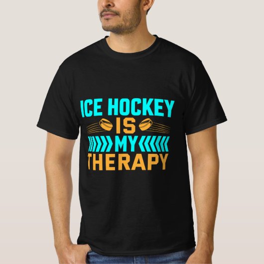 Ice Hockey is mijn therapie T-shirt (Voorkant)