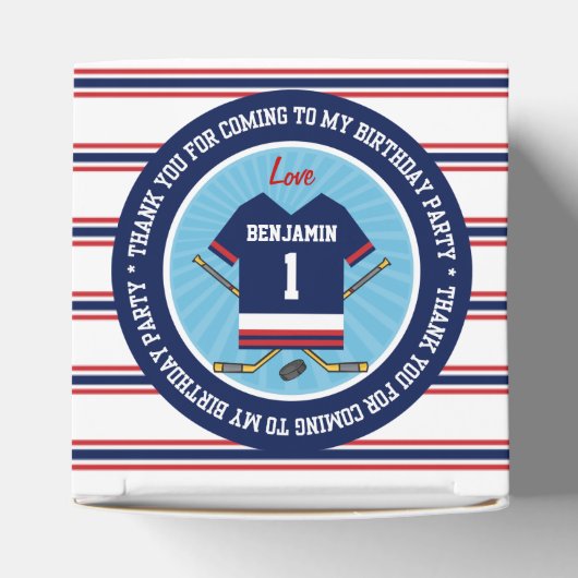 Ice Hockey Jersey 1e Verjaardag Dank u Bedankdoosjes (Bovenkant)