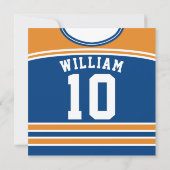 Ice Hockey Jersey Themafeest Uitnodigen Sjabloon Kaart (Achterkant)