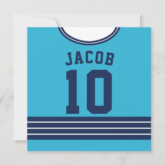 Ice Hockey Jersey Themafeest Uitnodigen Sjabloon Kaart (Achterkant)