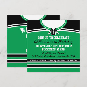 Ice Hockey Jersey ThMED Party Invite Sjabloon Kaart