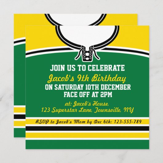 Ice Hockey Jersey ThMED Party nodigt Sjabloon uit Kaart (Voorkant / Achterkant)