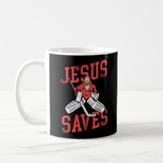 Ice Hockey Jesus bewaart  Goalkeeper Jesus Koffiemok (Links)